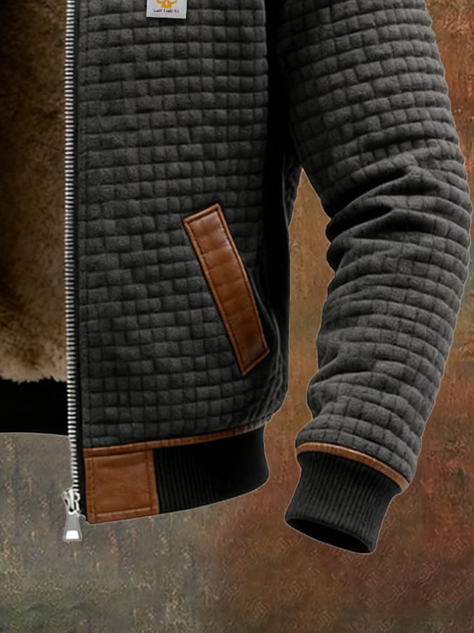 JULIEN LYON™ | BLOUSON TEXTURÉ À COL HAUT STRUCTURÉ