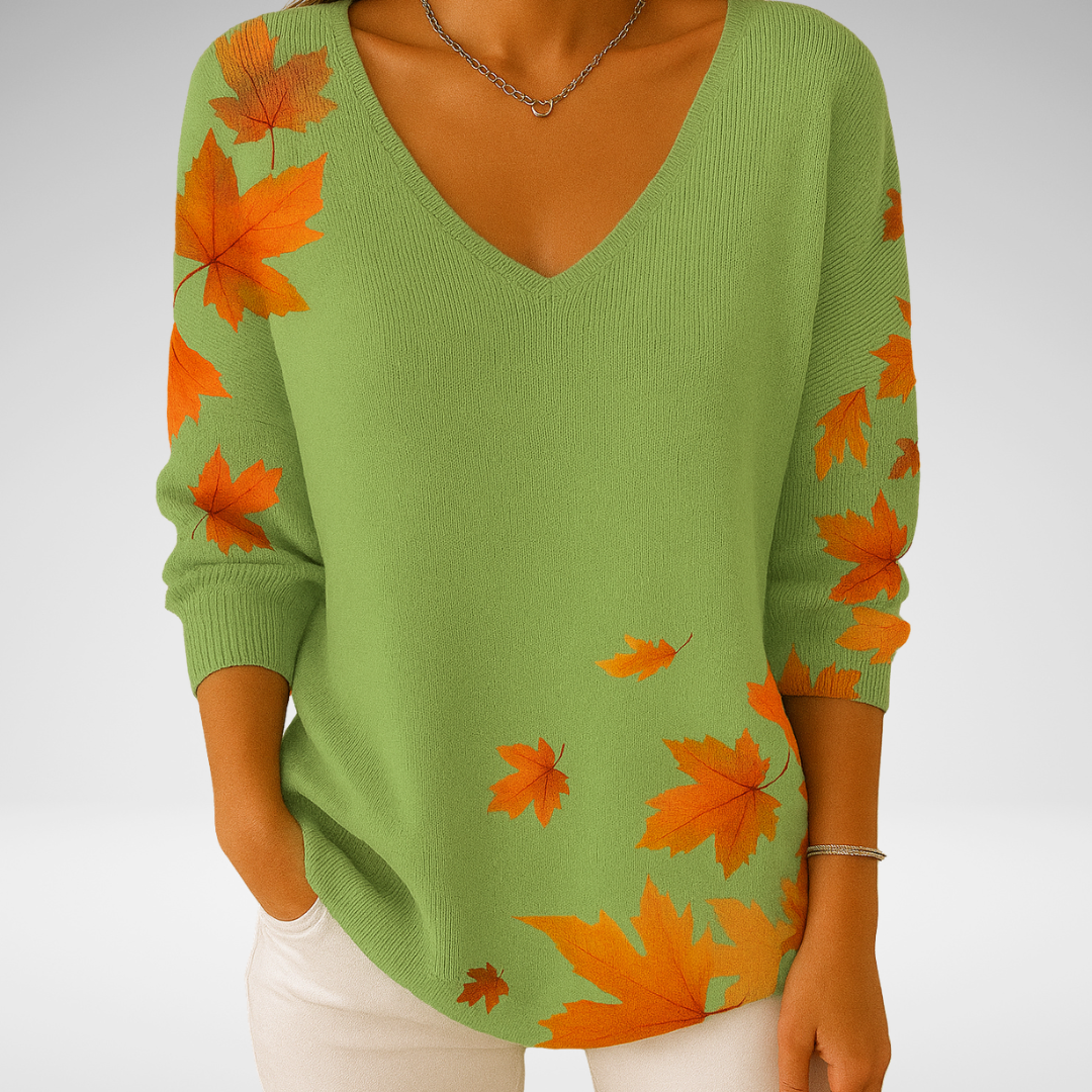 Béatrice – Pull coloré avec col en V