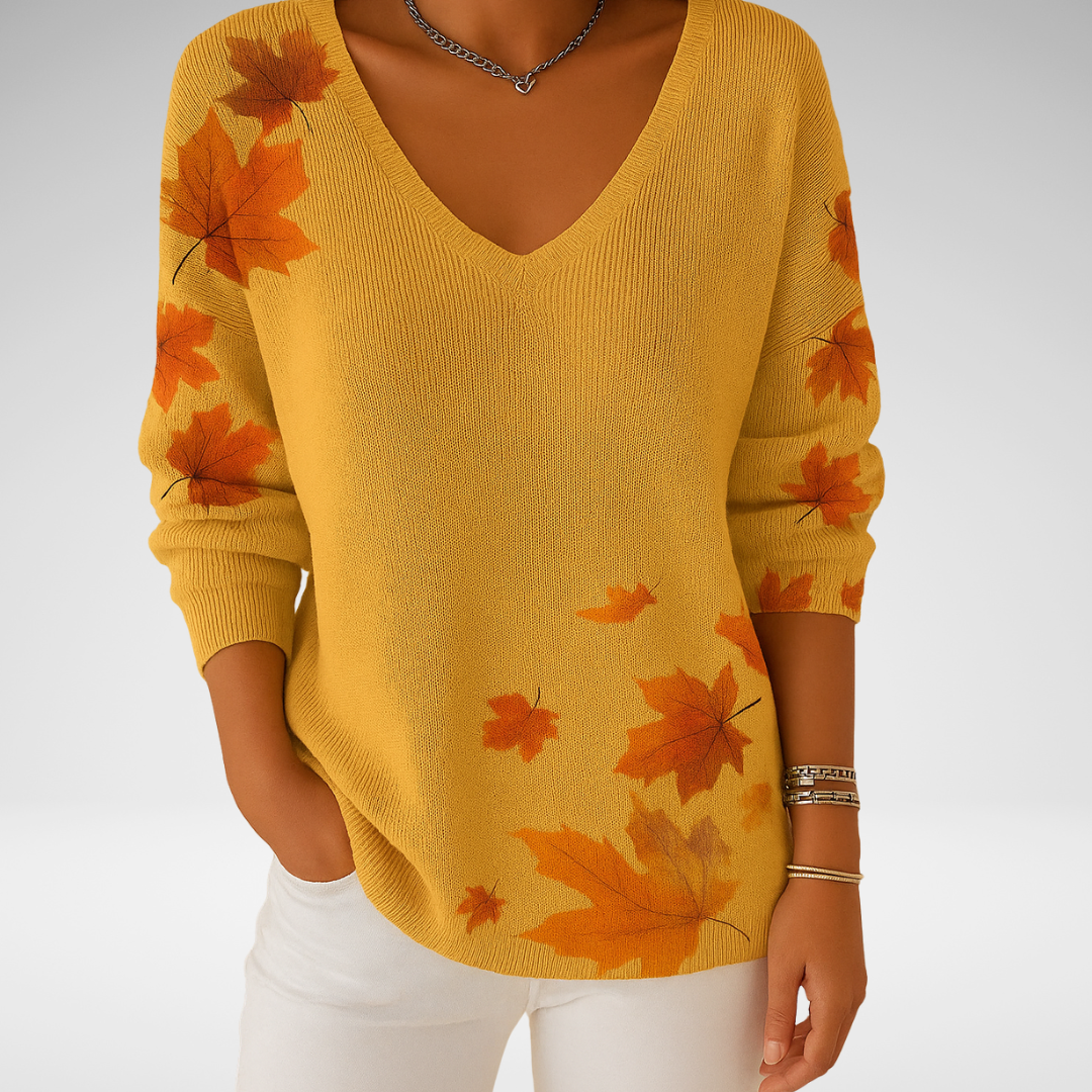 Béatrice – Pull coloré avec col en V