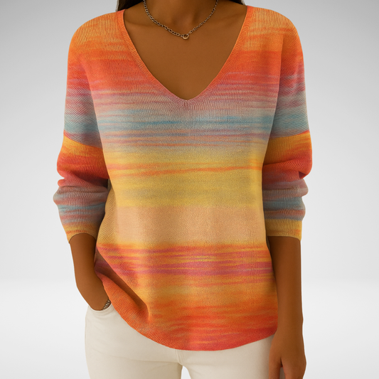 Béatrice – Pull coloré avec col en V