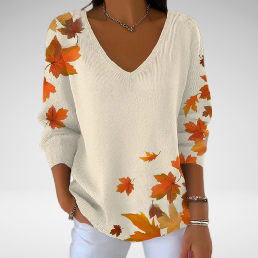 Béatrice – Pull coloré avec col en V