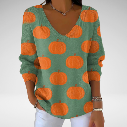 Béatrice – Pull coloré avec col en V