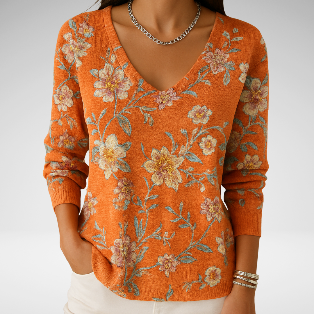 Béatrice – Pull coloré avec col en V