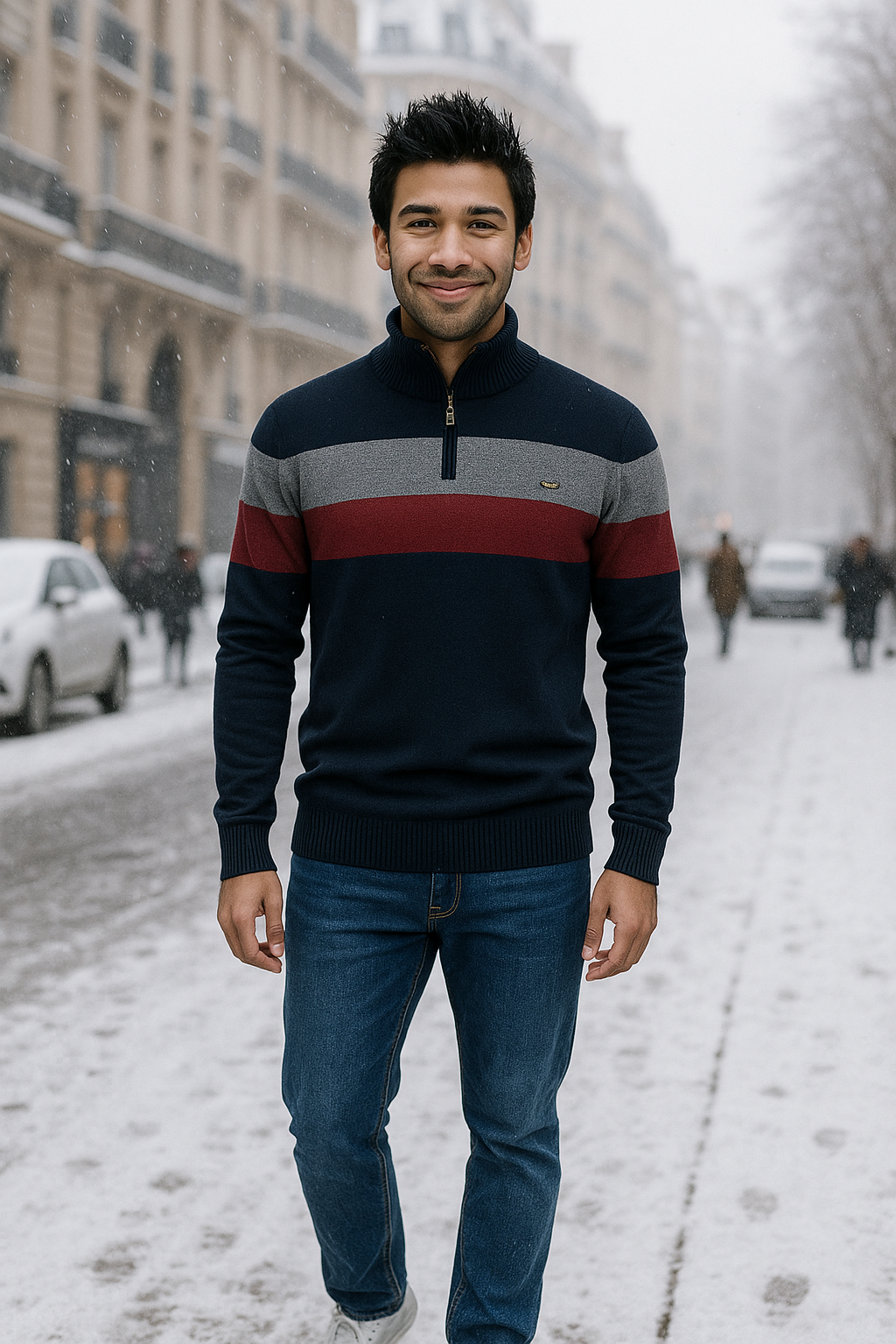 Eudes | Pull chaud en maille avec fermeture éclair pour l'hiver