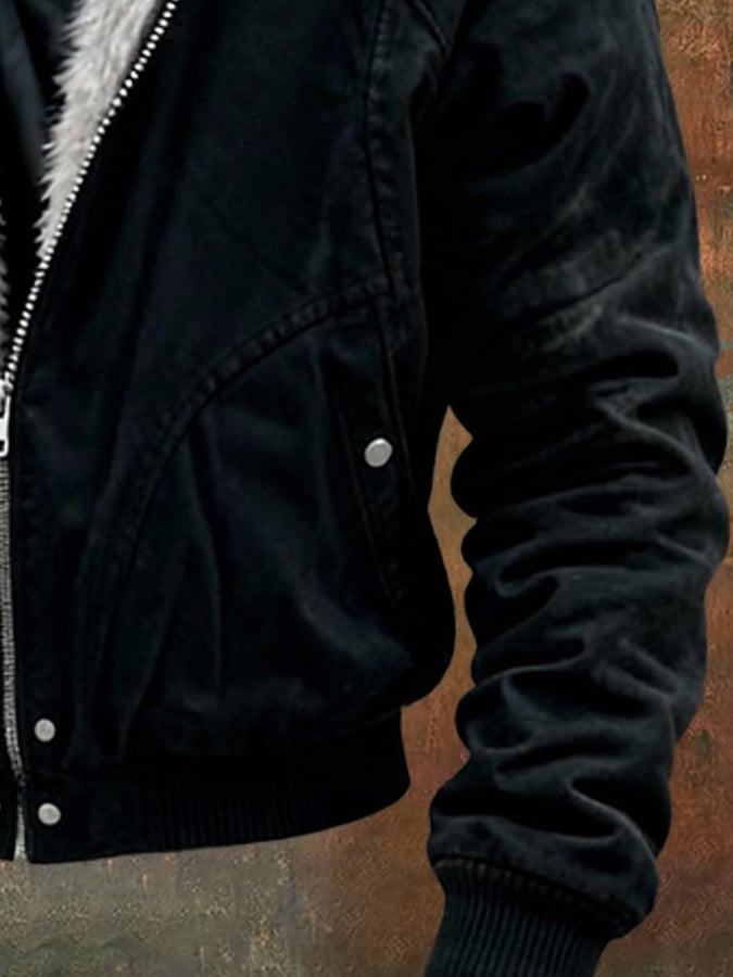 JULIEN LYON™ | BLOUSON SUÉDÉ À CAPUCHE FOURRURE