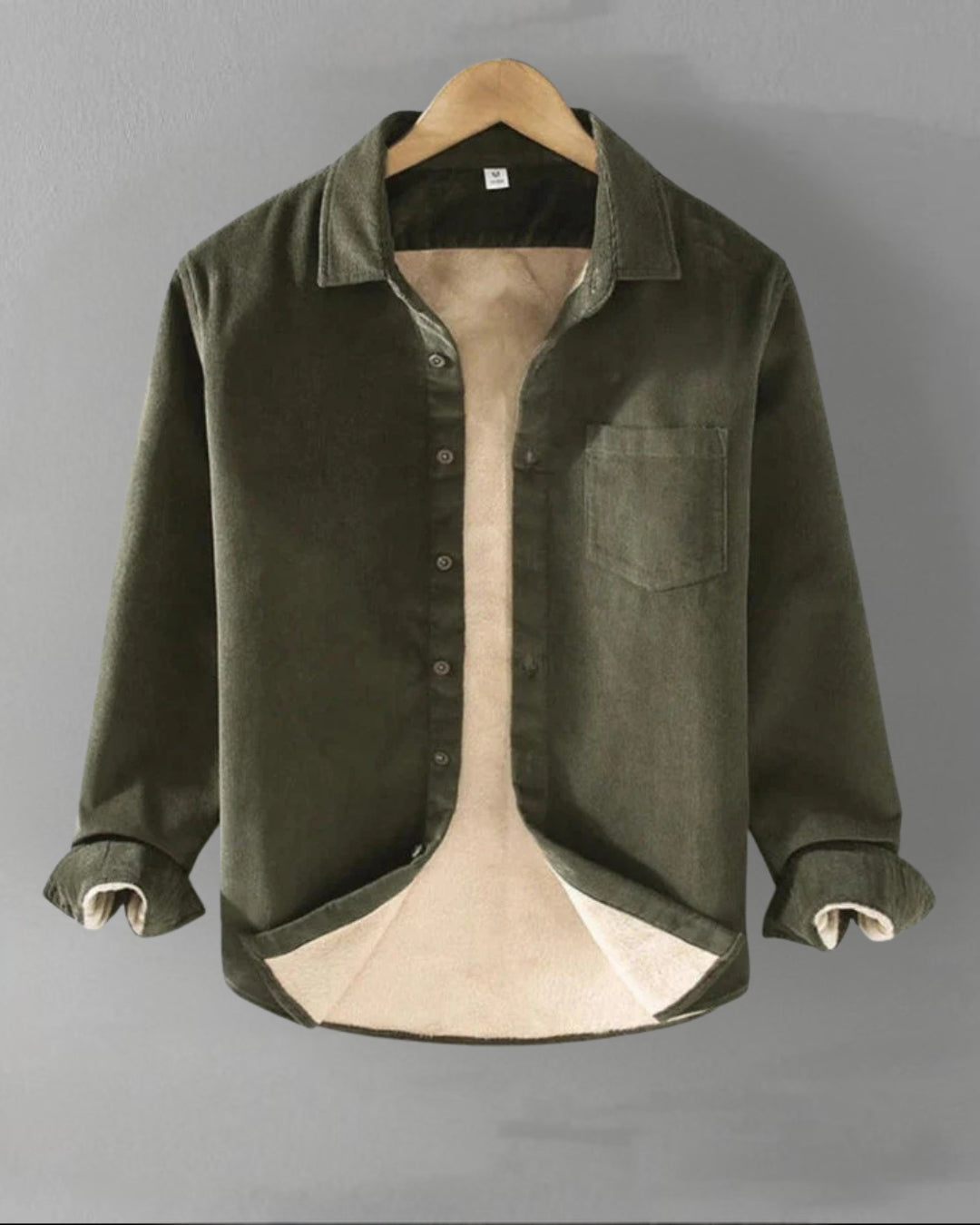 Chemise à manches longues en velours côtelé