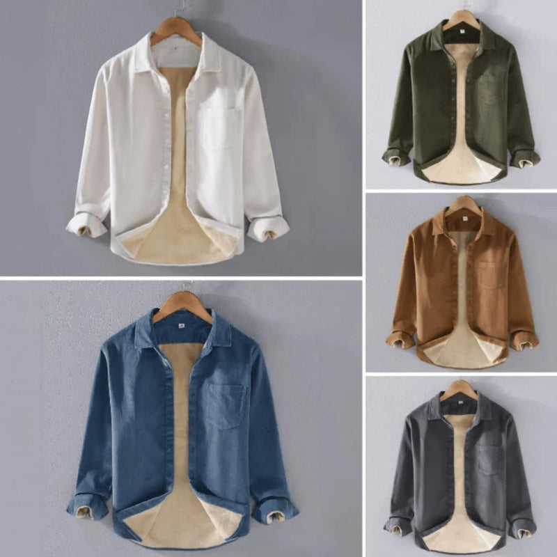 Chemise à manches longues en velours côtelé