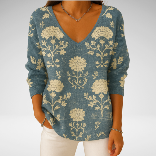 Béatrice – Pull coloré avec col en V