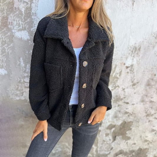 Louise | Veste en sherpa à boutons