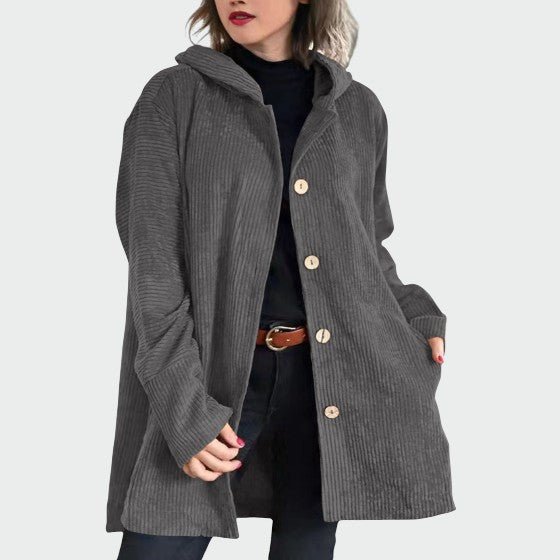 Cordia - Veste à capuche en velours côtelé confortable