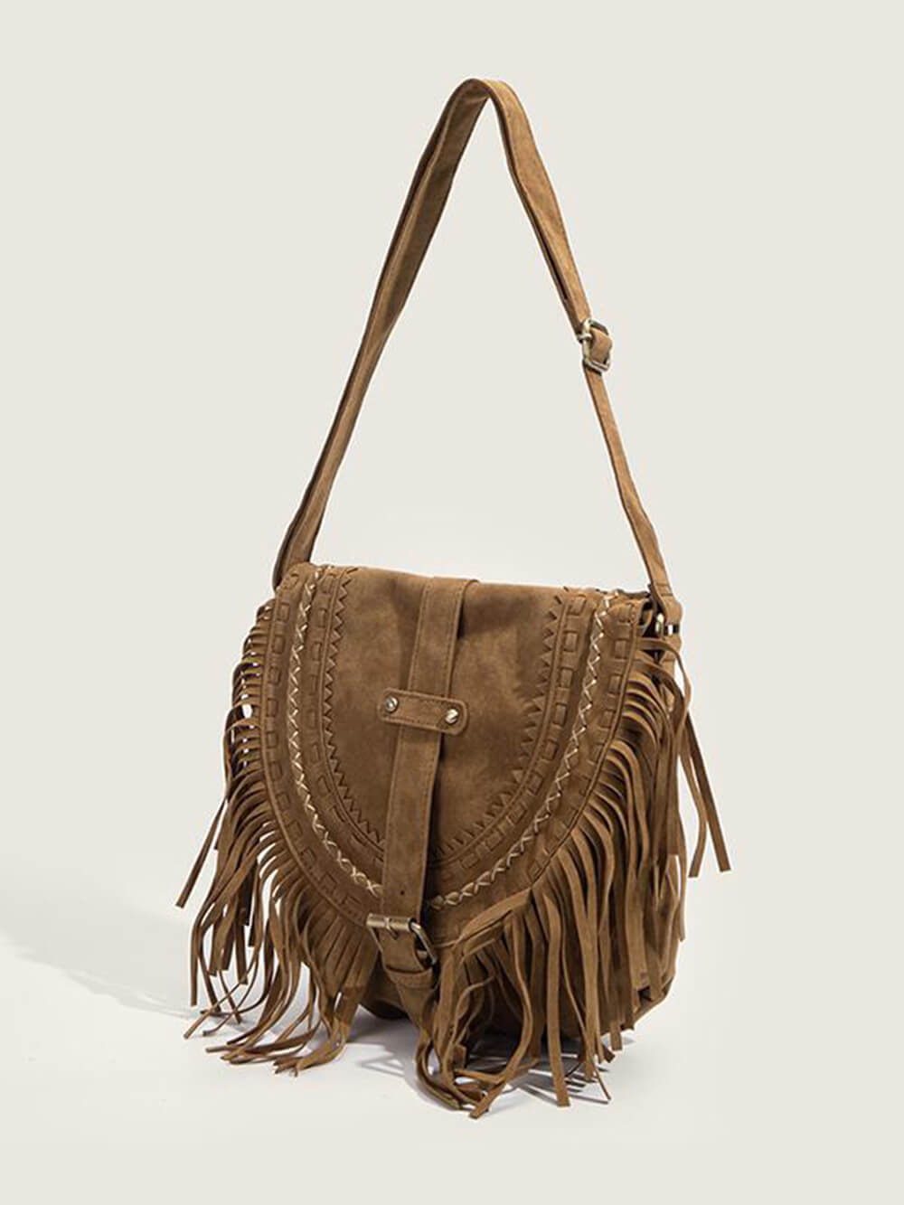 Riley™ - Sac fait main avec franges et boucle